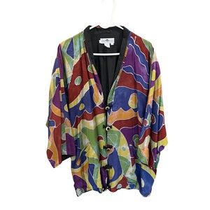 DAILY PLANET Multicolored Artist Pallet Smock Jacket | BOHO | Size Large/Extra L